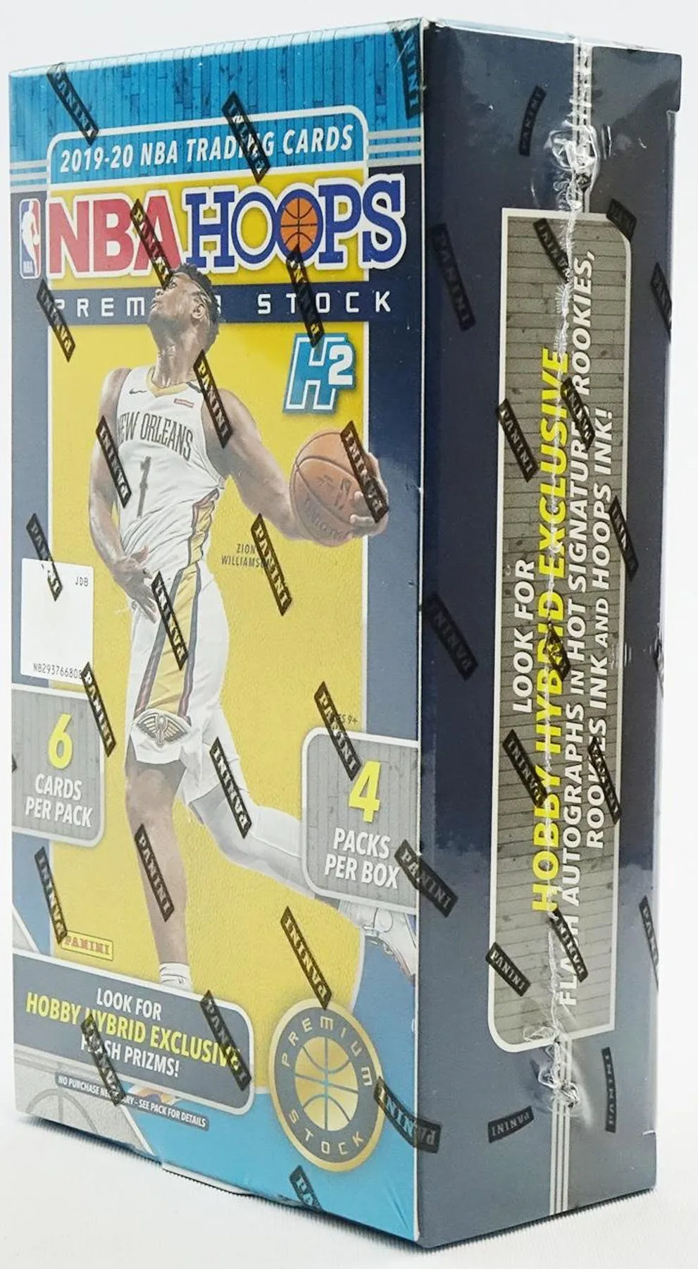 2019/20 Panini Hoops Premium Stock Basketball Hobby Box 4 Packs Per Box, 6 Cards Per Pack