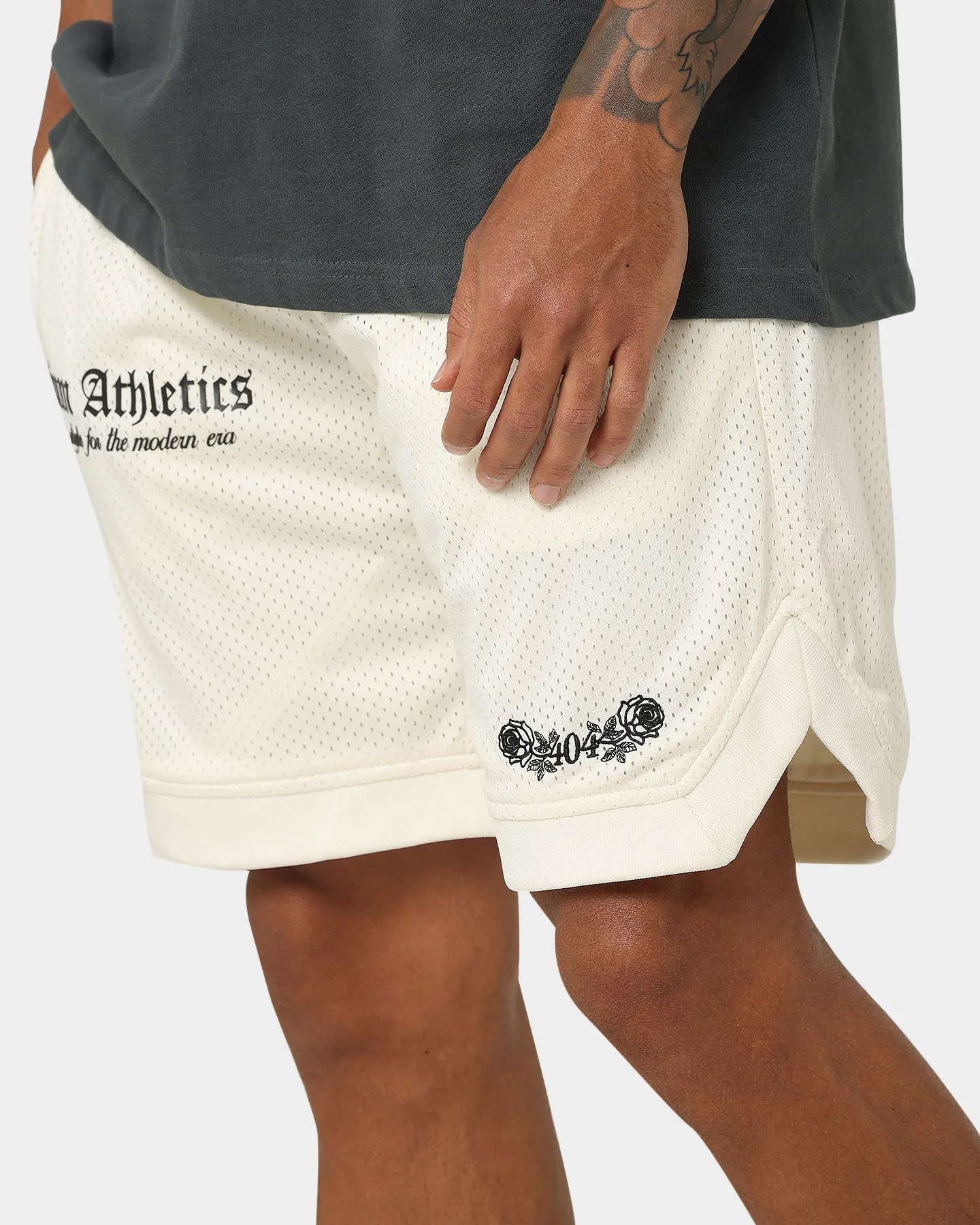Mens 404 Premium Athletics Off White Basketball Shorts - Comfortable and Stylish Activewear