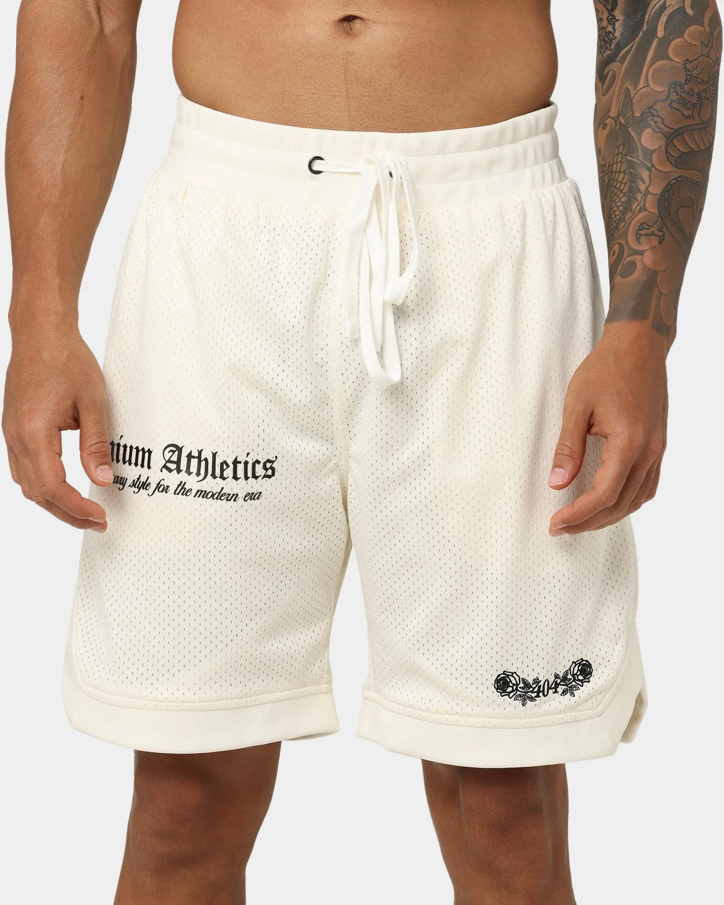 Mens 404 Premium Athletics Off White Basketball Shorts - Comfortable and Stylish Activewear