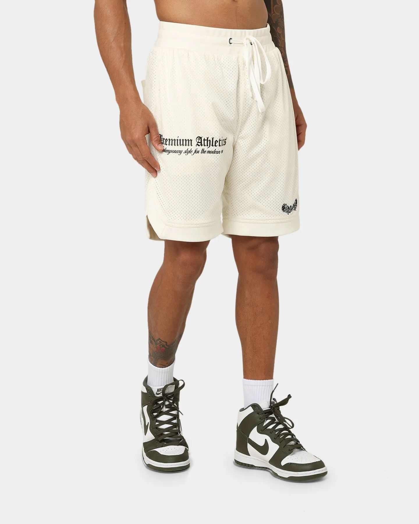 Mens 404 Premium Athletics Off White Basketball Shorts - Comfortable and Stylish Activewear