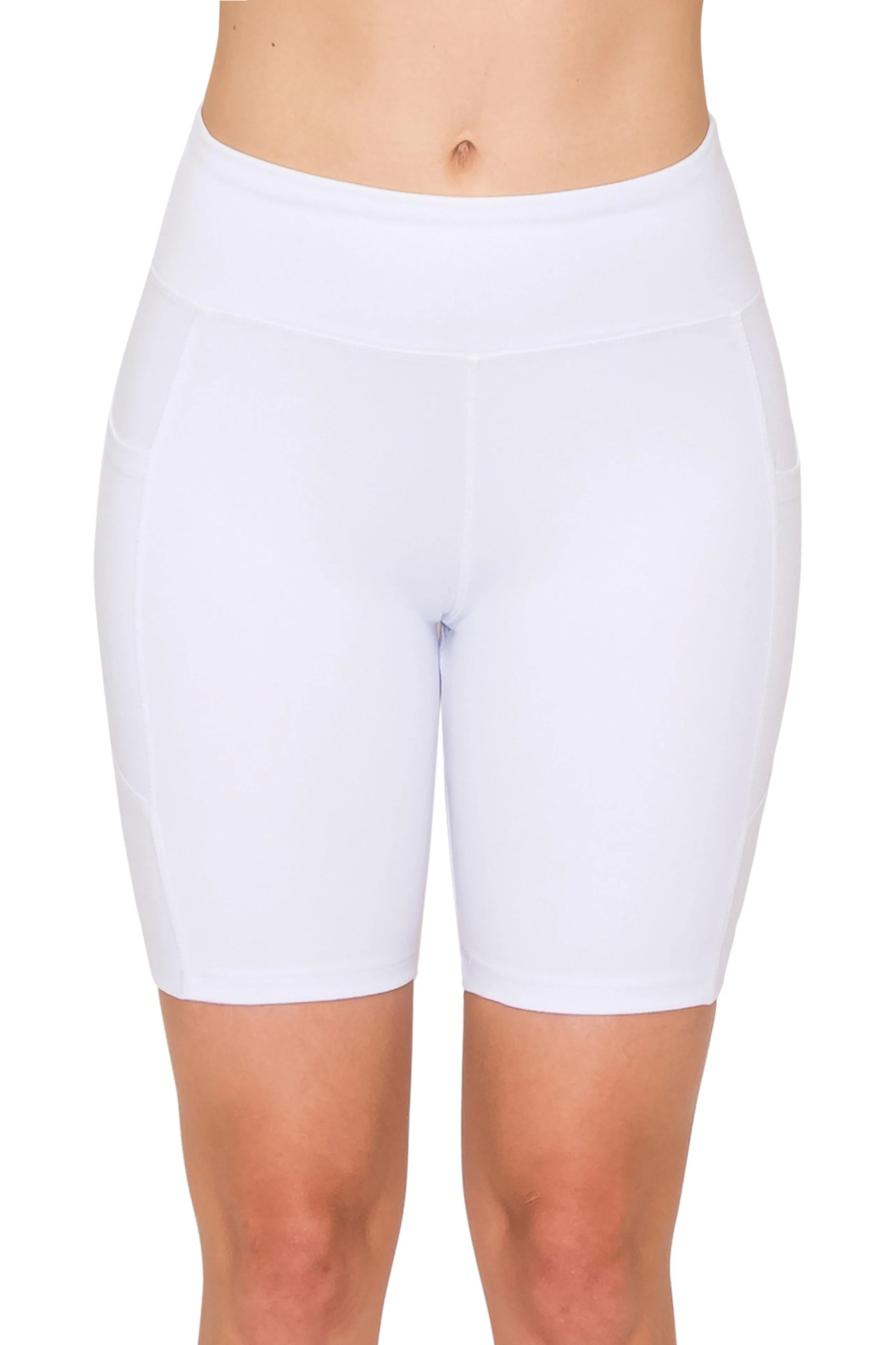7" Bike Shorts with Pockets - Yoga Pants Material with Stitching