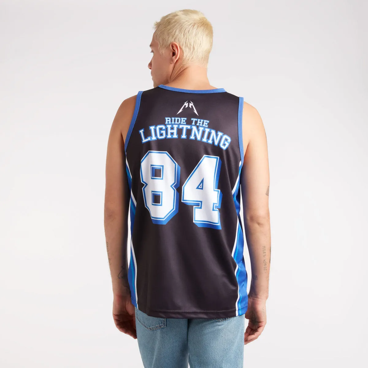 Amplified Mens Ride The Lightning Metallica Basketball Jersey