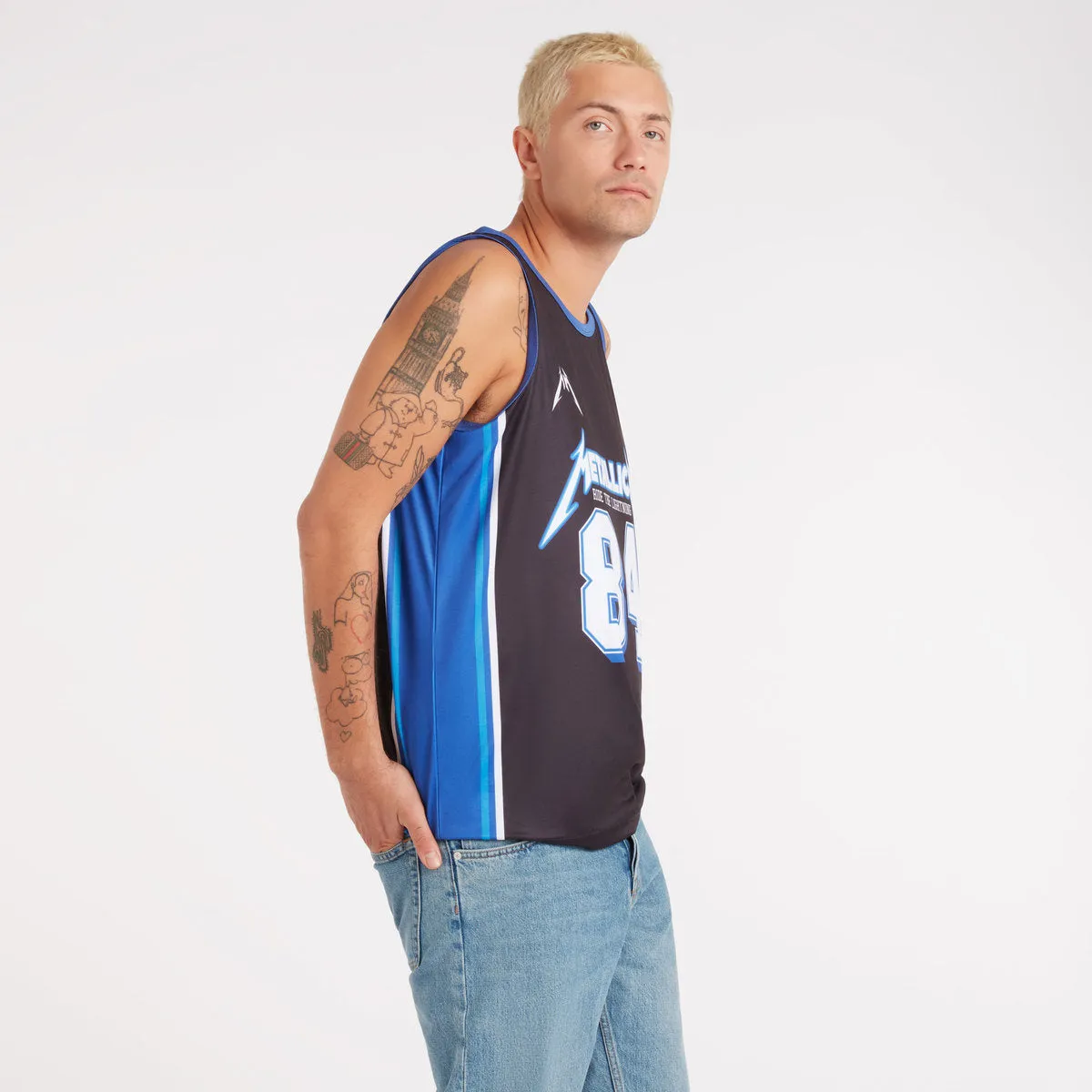 Amplified Mens Ride The Lightning Metallica Basketball Jersey