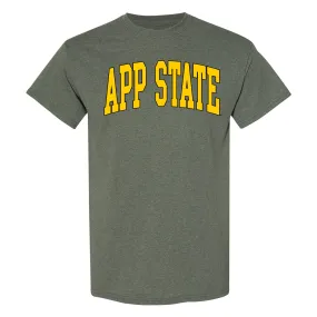 App State Mountaineers Mega Arch T-Shirt - Heather Military