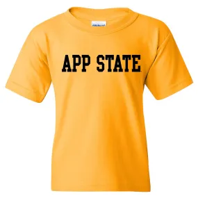 Appalachian State University Mountaineers Basic Block Cotton Youth T-Shirt - Gold