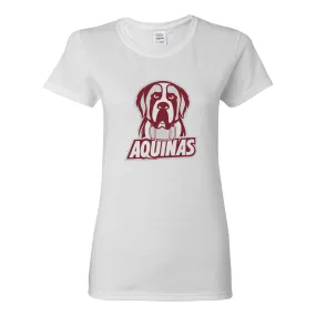 Aquinas College Saints Primary Logo Basic Cotton Womens Short Sleeve T Shirt - White
