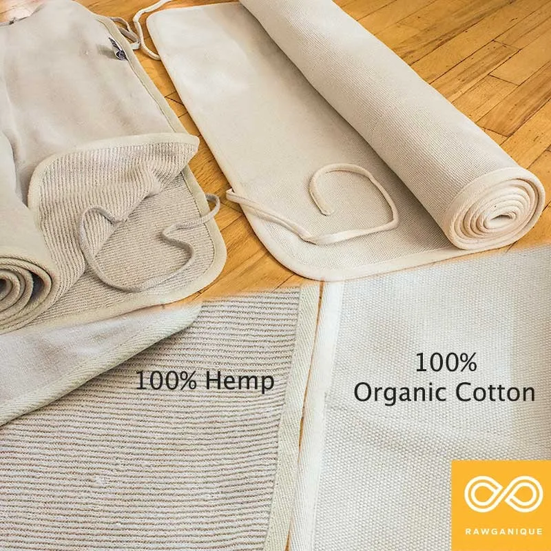 Asana 100% Hemp Yoga Mat (double layer) (24"x72") (PVC-free, Latex-free, OC Thread Option, 100% Biodegradable)