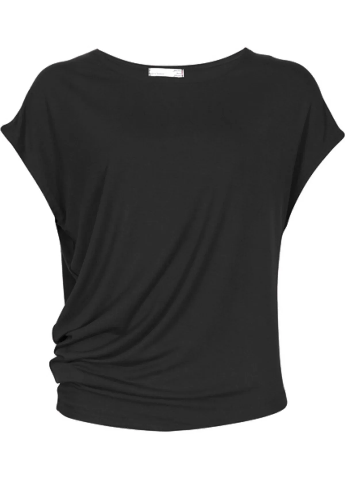 Asymmetrical Rayon Top Black