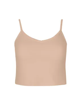 Bamboo Crop Layering Singlet - Caramel