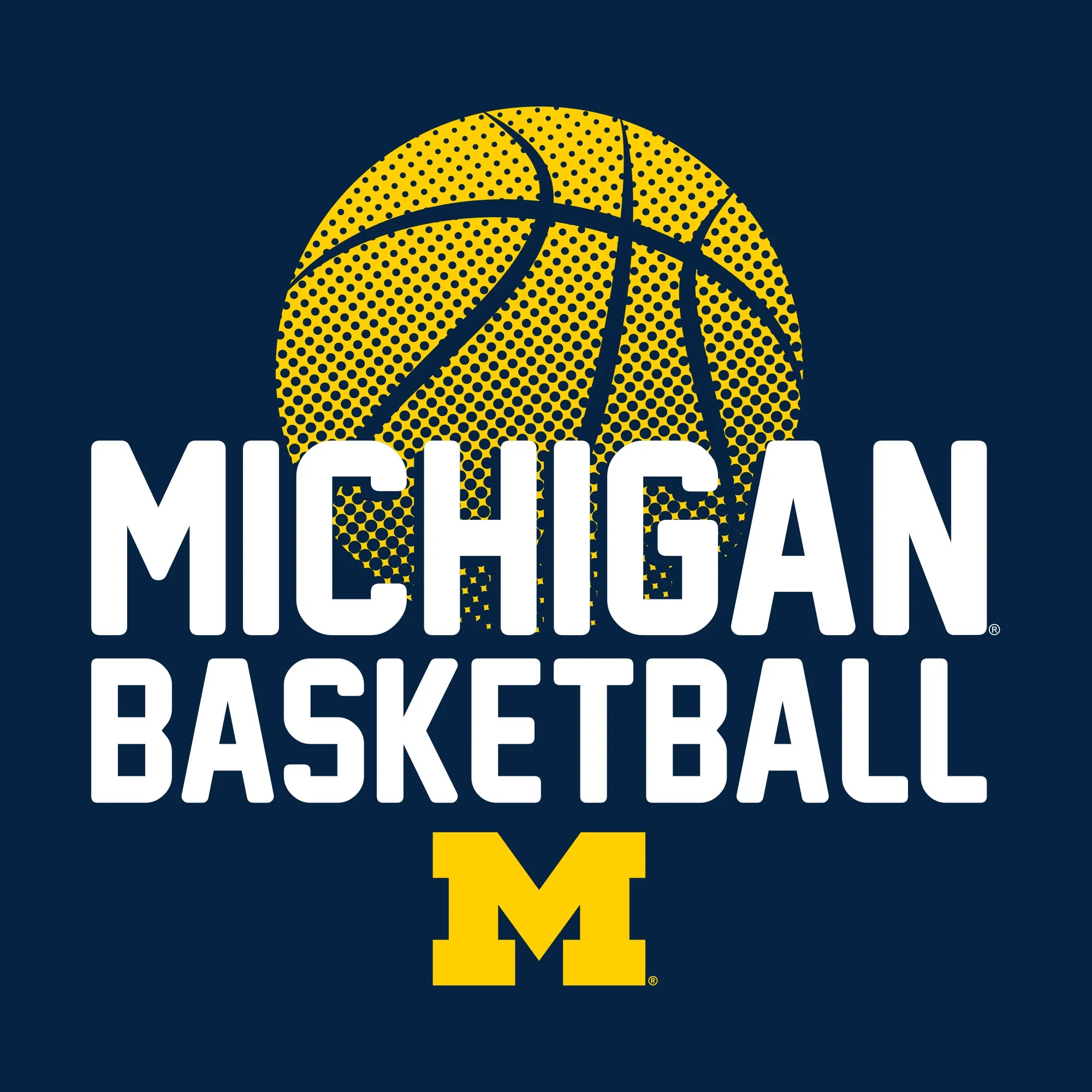 Basketball Flux Michigan Basic Cotton Short Sleeve T Shirt - Navy