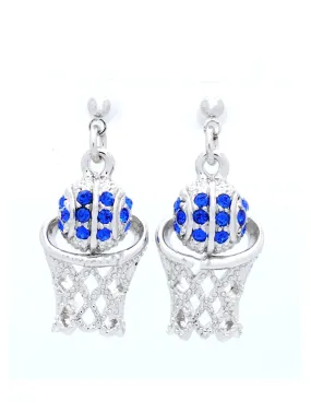 Basketball Hoop Earrings POST - Royal Blue