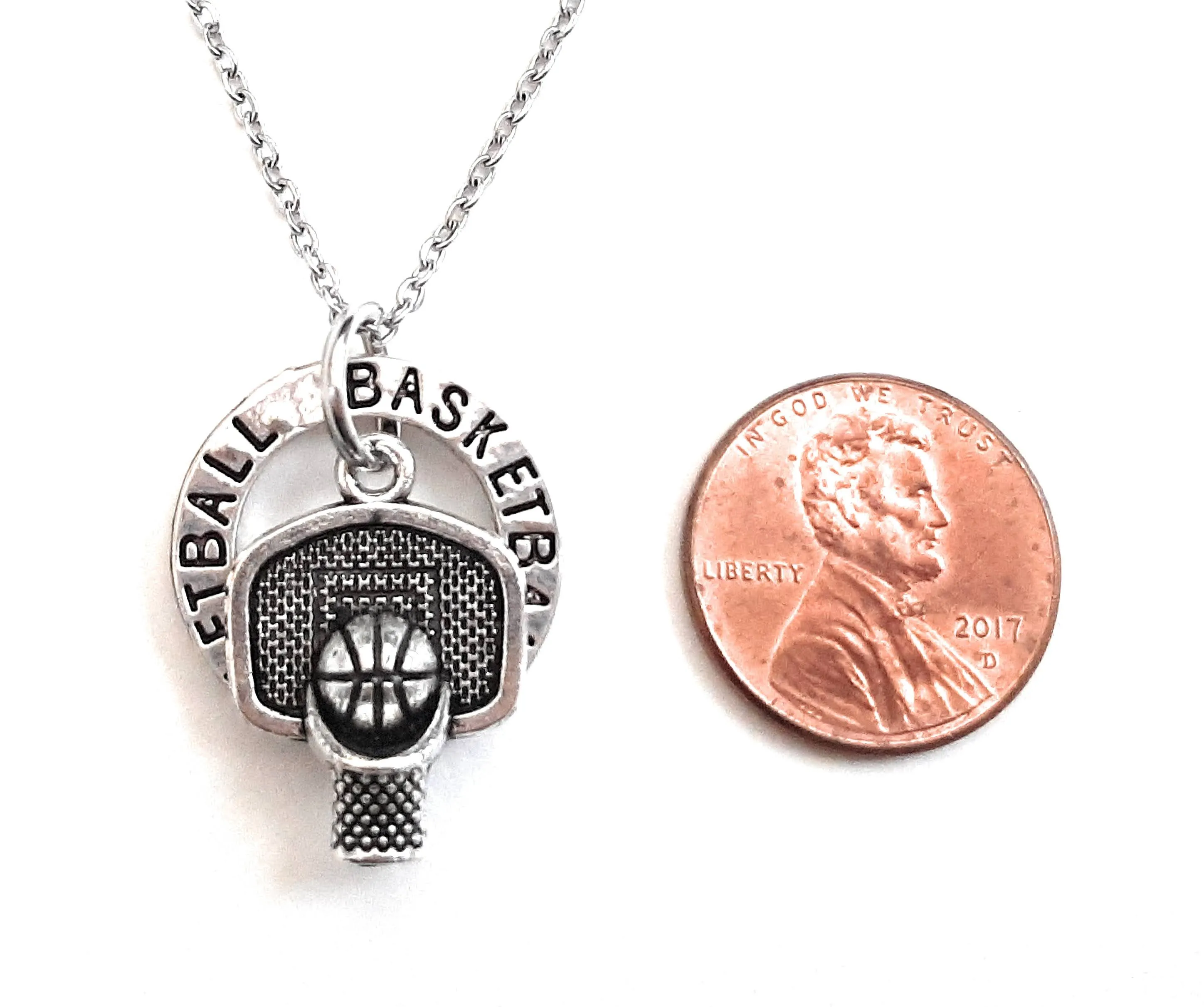Basketball Player Message Pendant Necklace "Basketball"