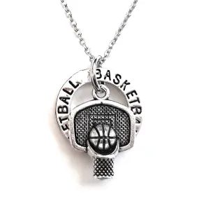 Basketball Player Message Pendant Necklace "Basketball"