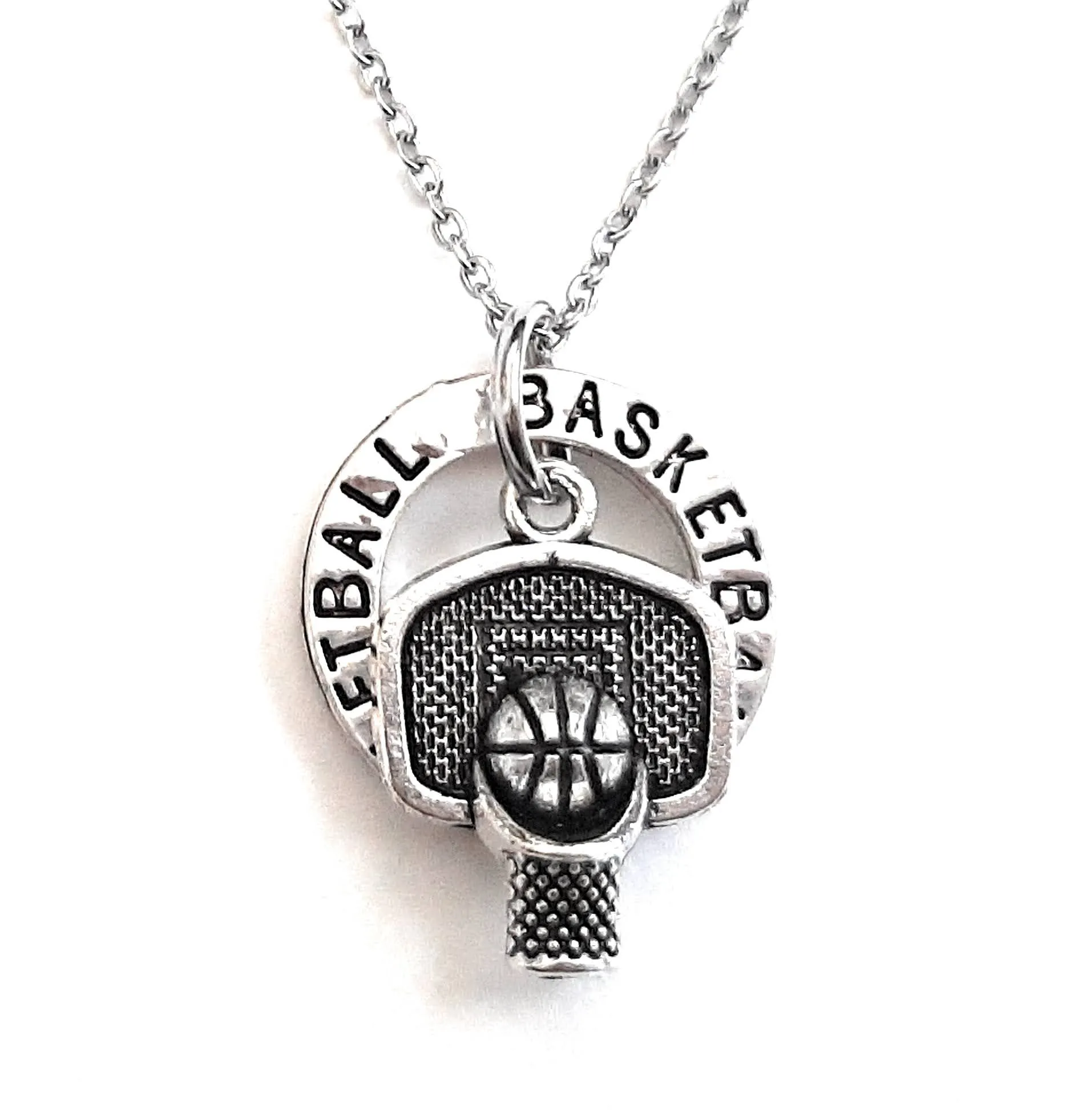 Basketball Player Message Pendant Necklace "Basketball"