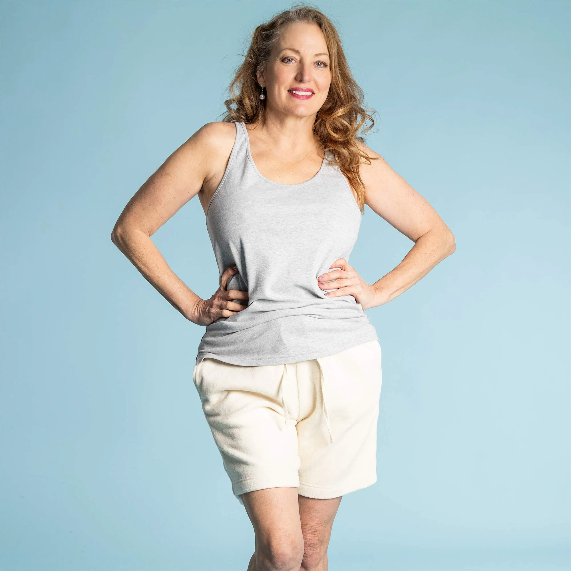 BEAU 100% Organic Prima Cotton Racer Back Tank Top (Breathable)