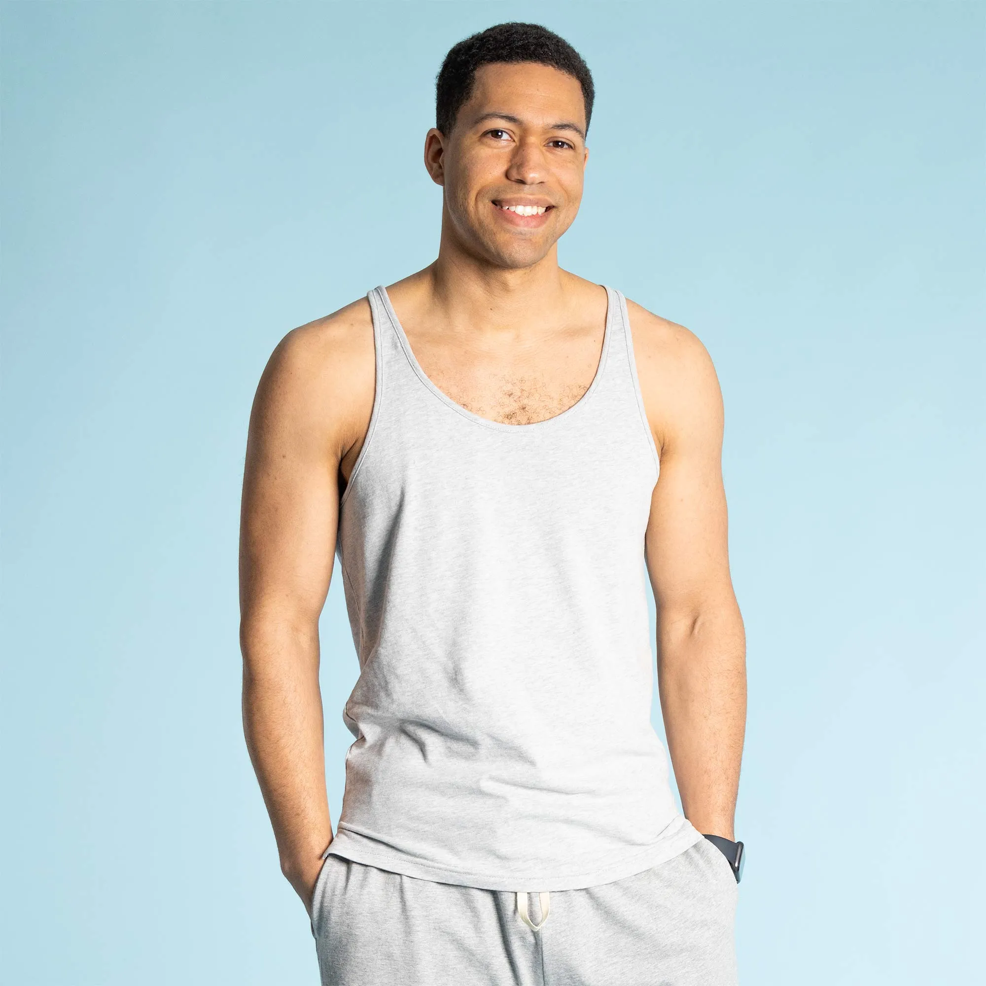 BEAU 100% Organic Prima Cotton Racer Back Tank Top (Breathable)