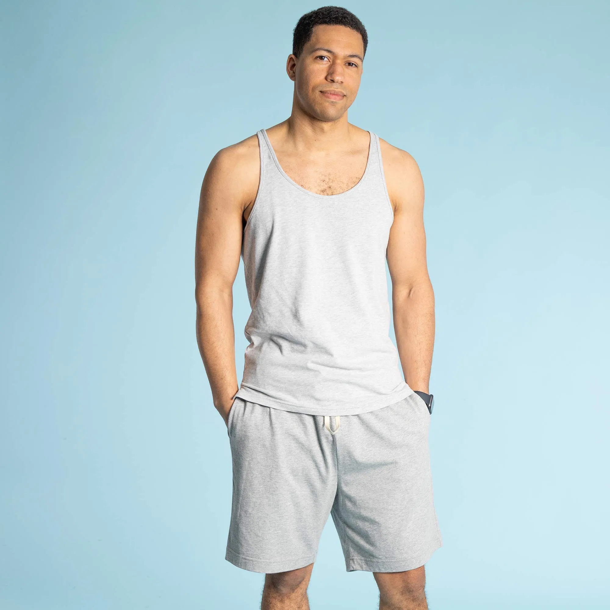 BEAU 100% Organic Prima Cotton Racer Back Tank Top (Breathable)
