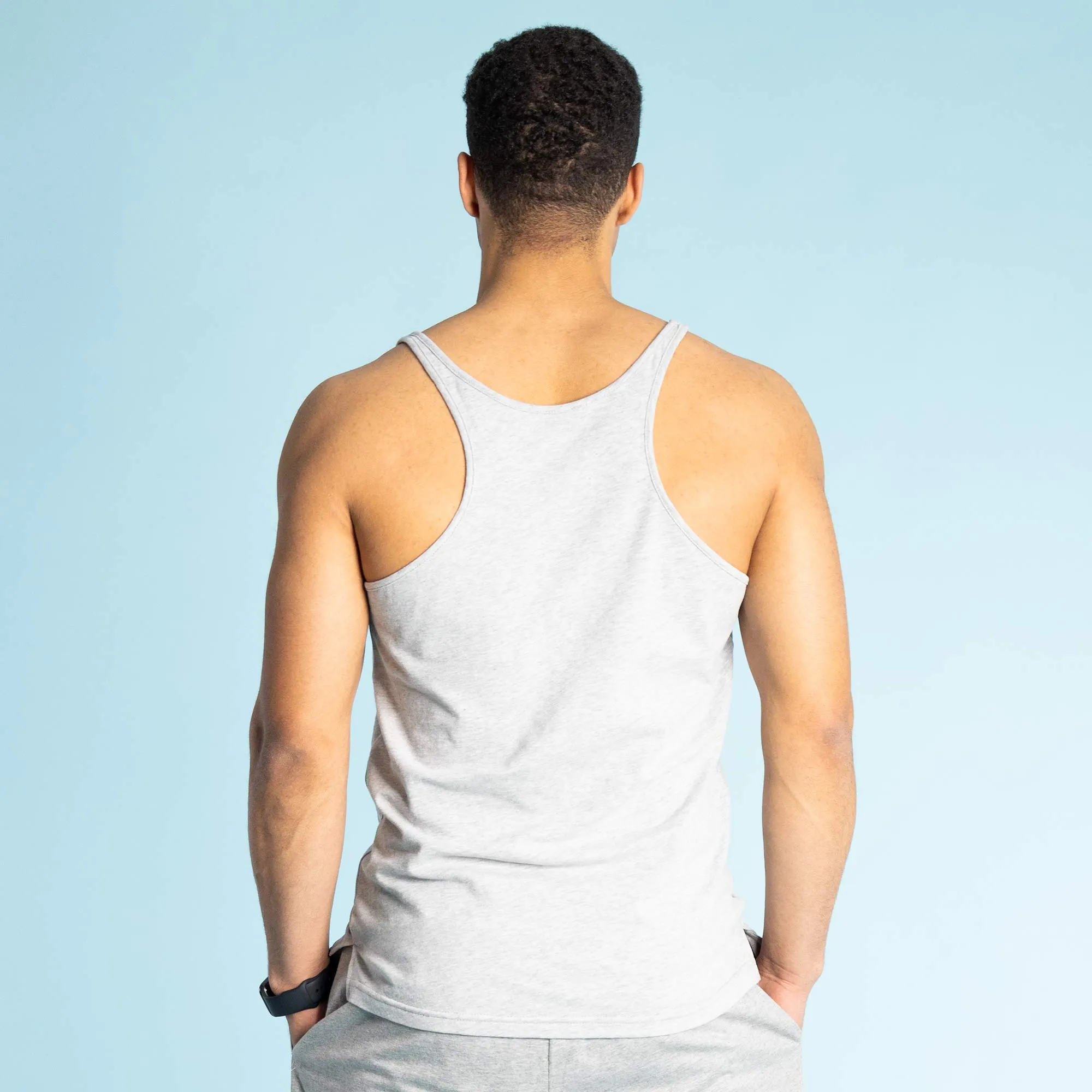 BEAU 100% Organic Prima Cotton Racer Back Tank Top (Breathable)