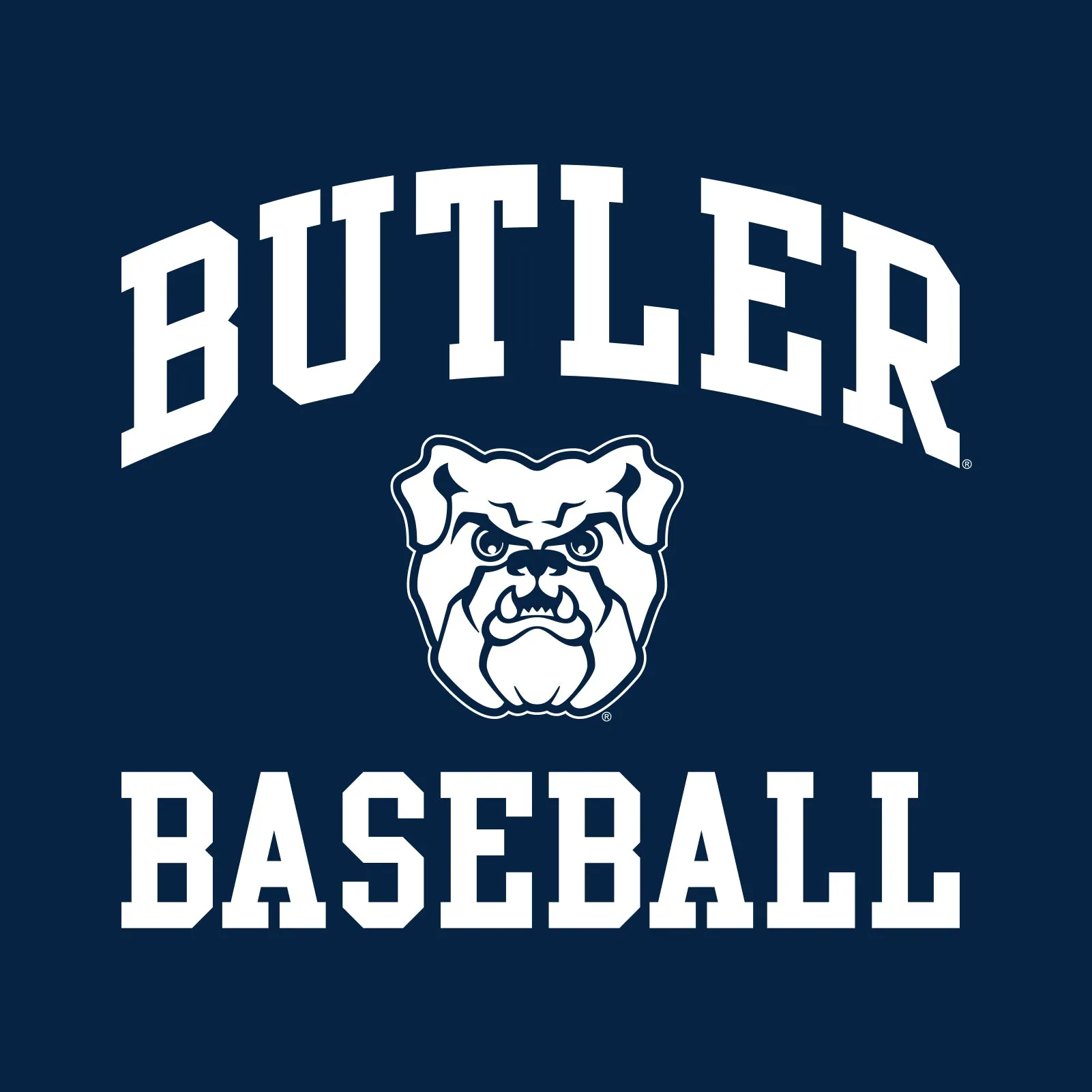 Butler University Bulldogs Arch Logo Baseball Short Sleeve T Shirt - Navy