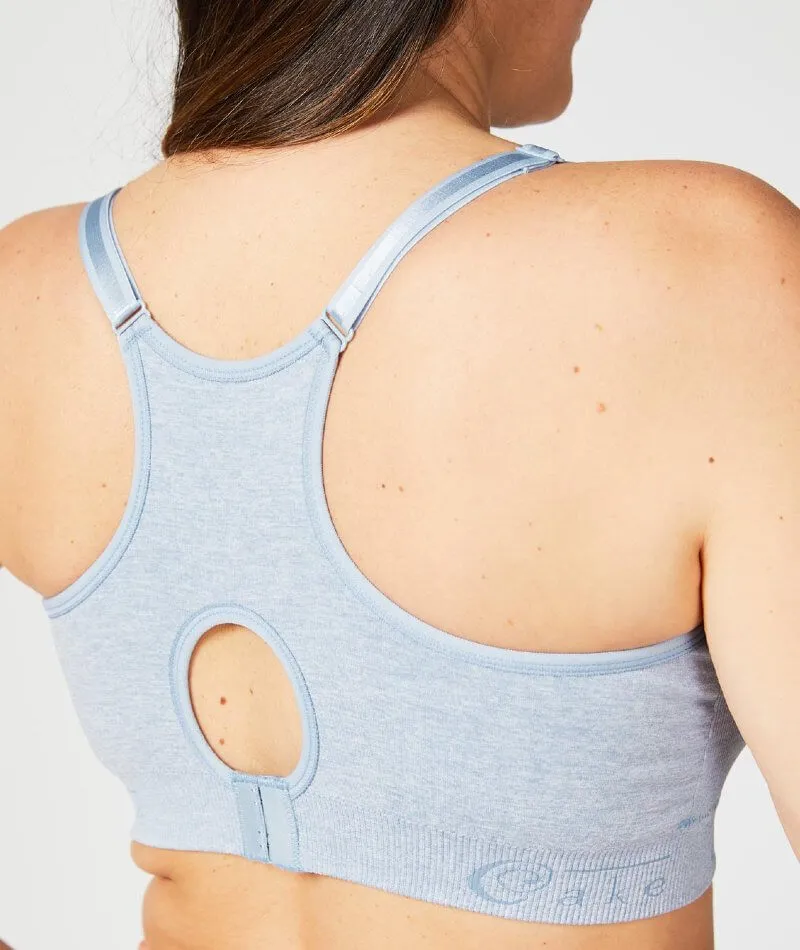 Cake Maternity Cotton Candy Seamless Sleep & Yoga Wire-Free Nursing Bra - Heather Blue