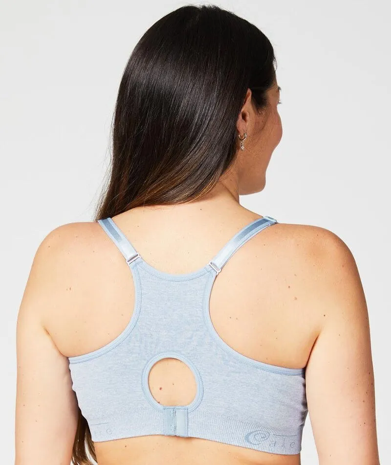 Cake Maternity Cotton Candy Seamless Sleep & Yoga Wire-Free Nursing Bra - Heather Blue