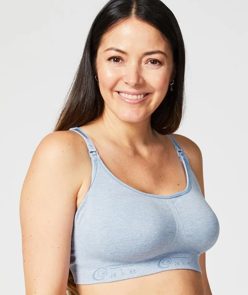Cake Maternity Cotton Candy Seamless Sleep & Yoga Wire-Free Nursing Bra - Heather Blue
