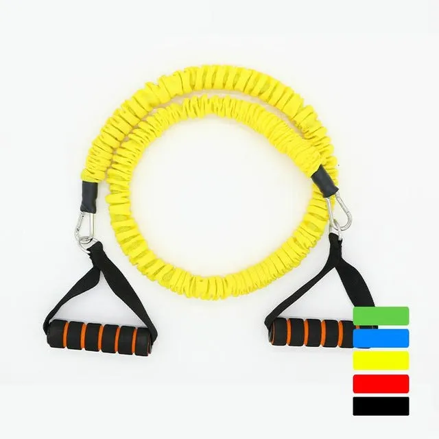 Fitness Chest Expander Pilates Resistance Bands Portable Puller Sports Exercise Muscle Training Rope Yoga Cable Tube 20 LB 1.2 m