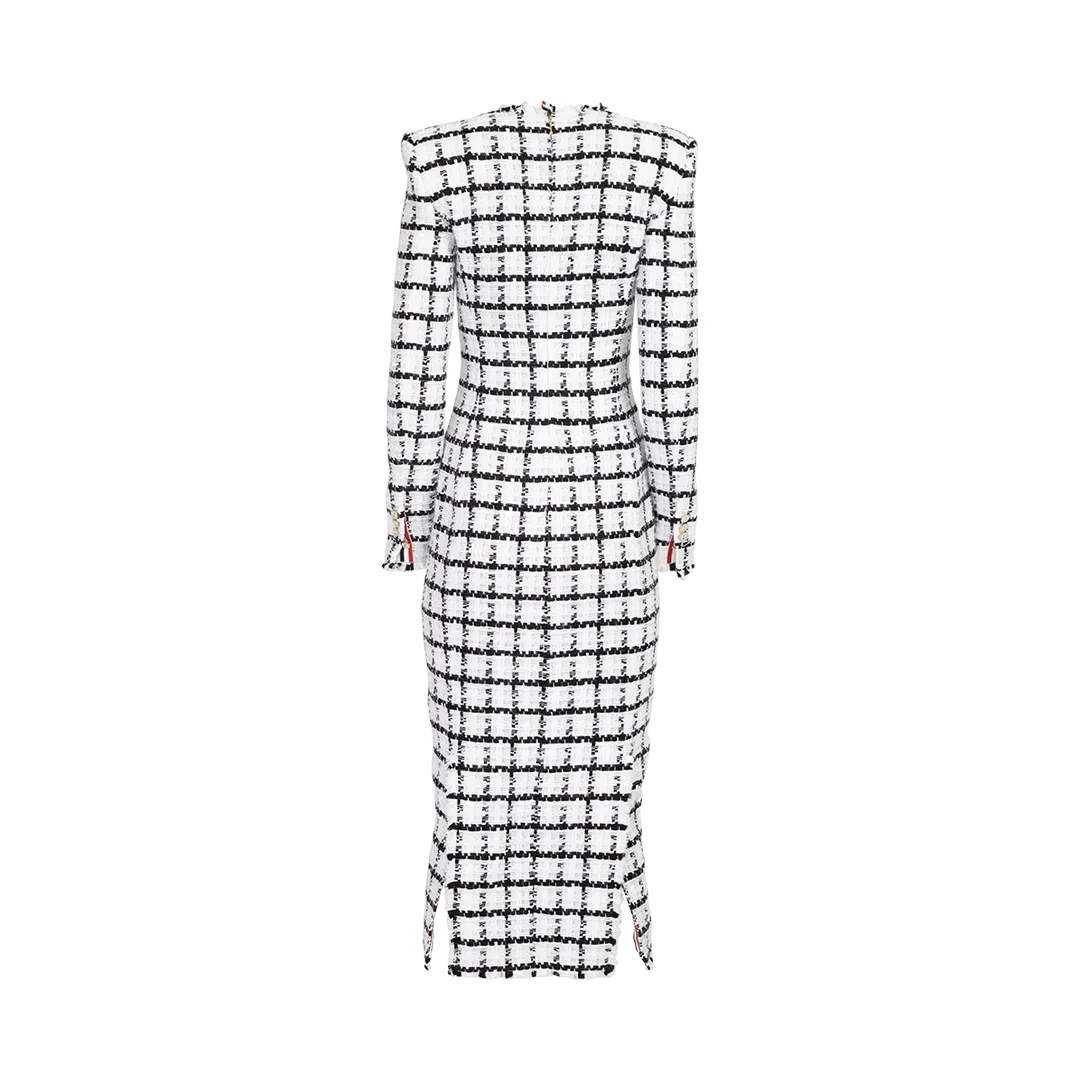 Frayed Tweed Midi Dress