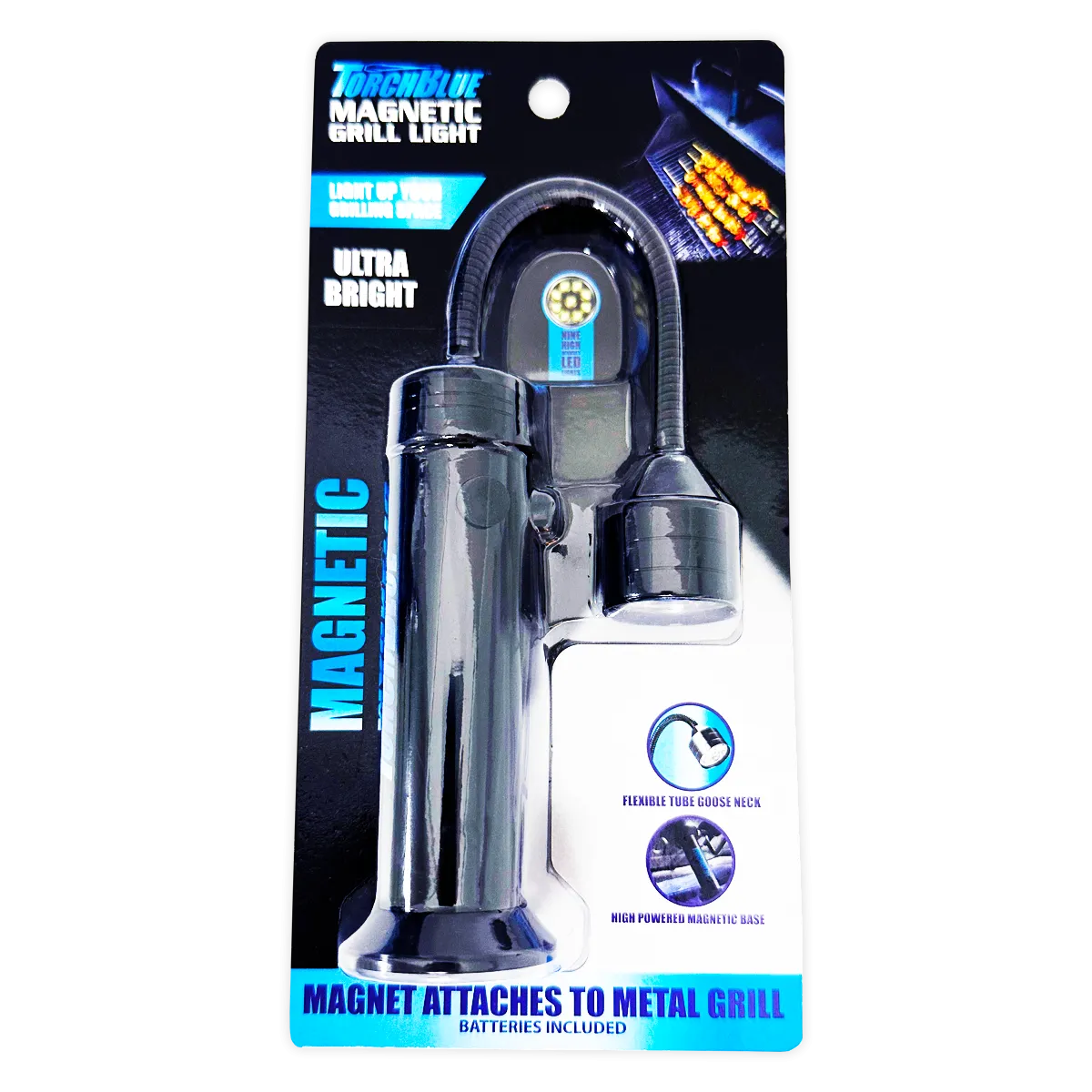 Grill LED Flashlight Matte Finish with Magnetic Stand - 6 Pieces Per Retail Ready Display 24969