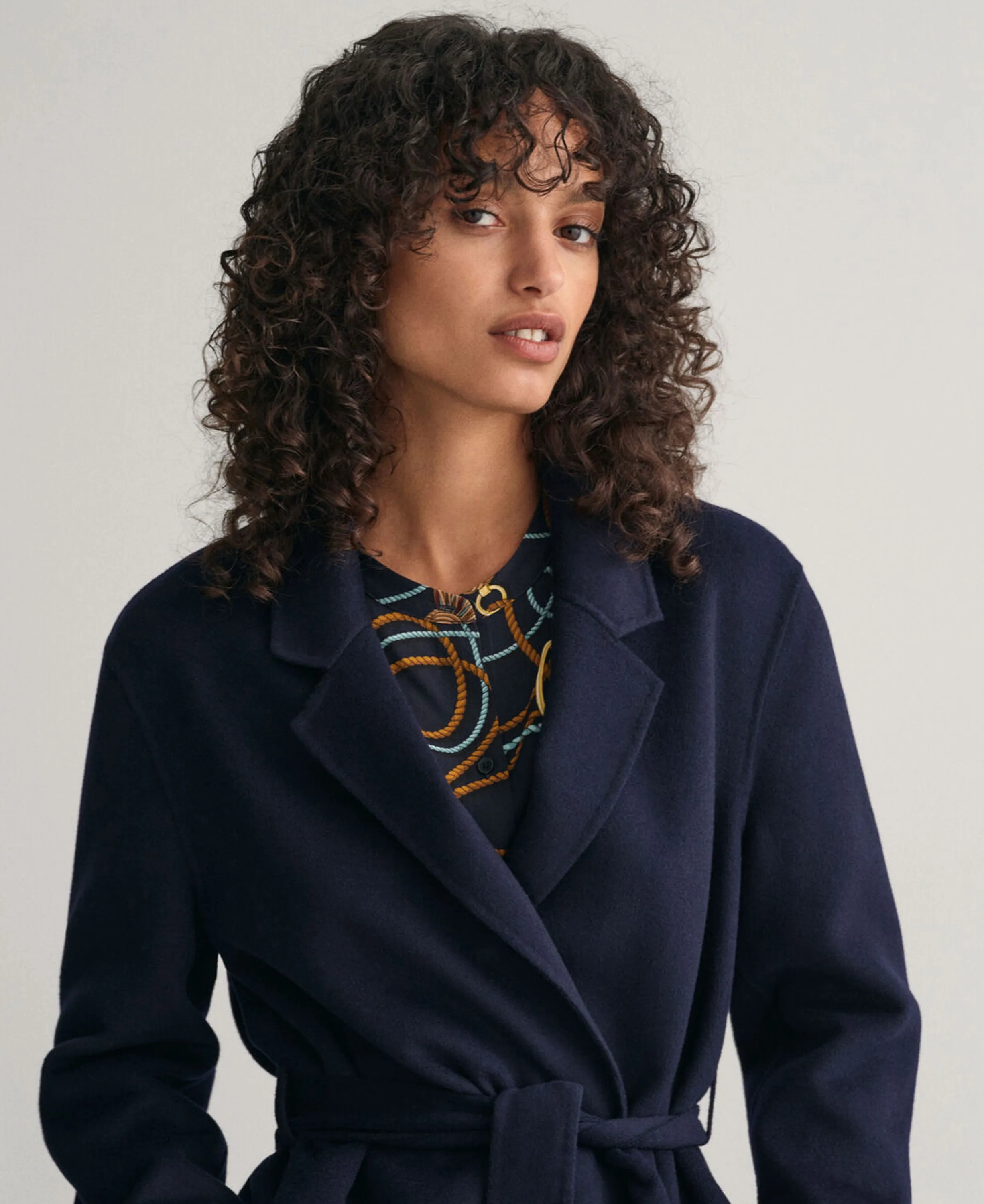Handstitched Belted Blazer - Evening Blue