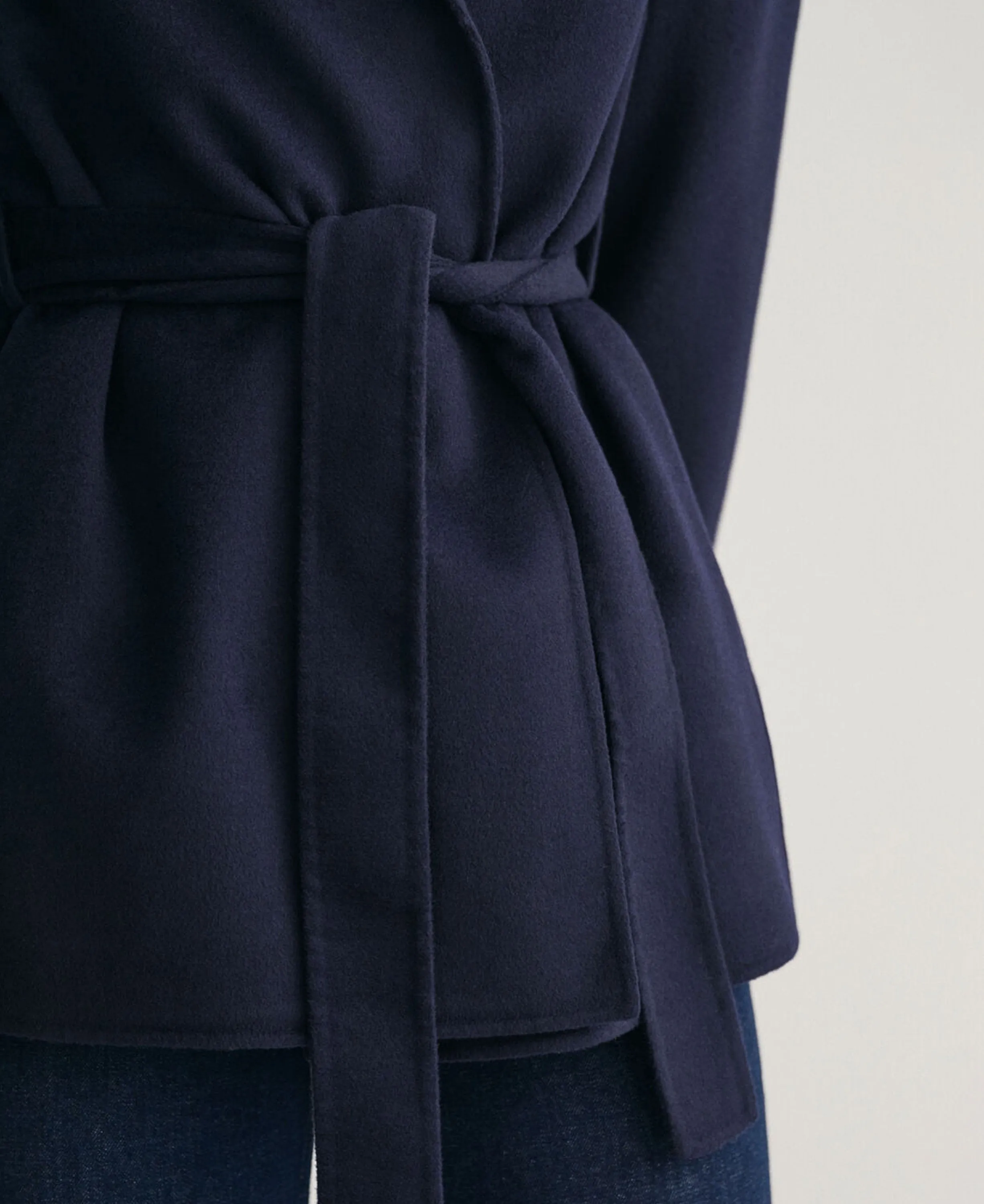 Handstitched Belted Blazer - Evening Blue