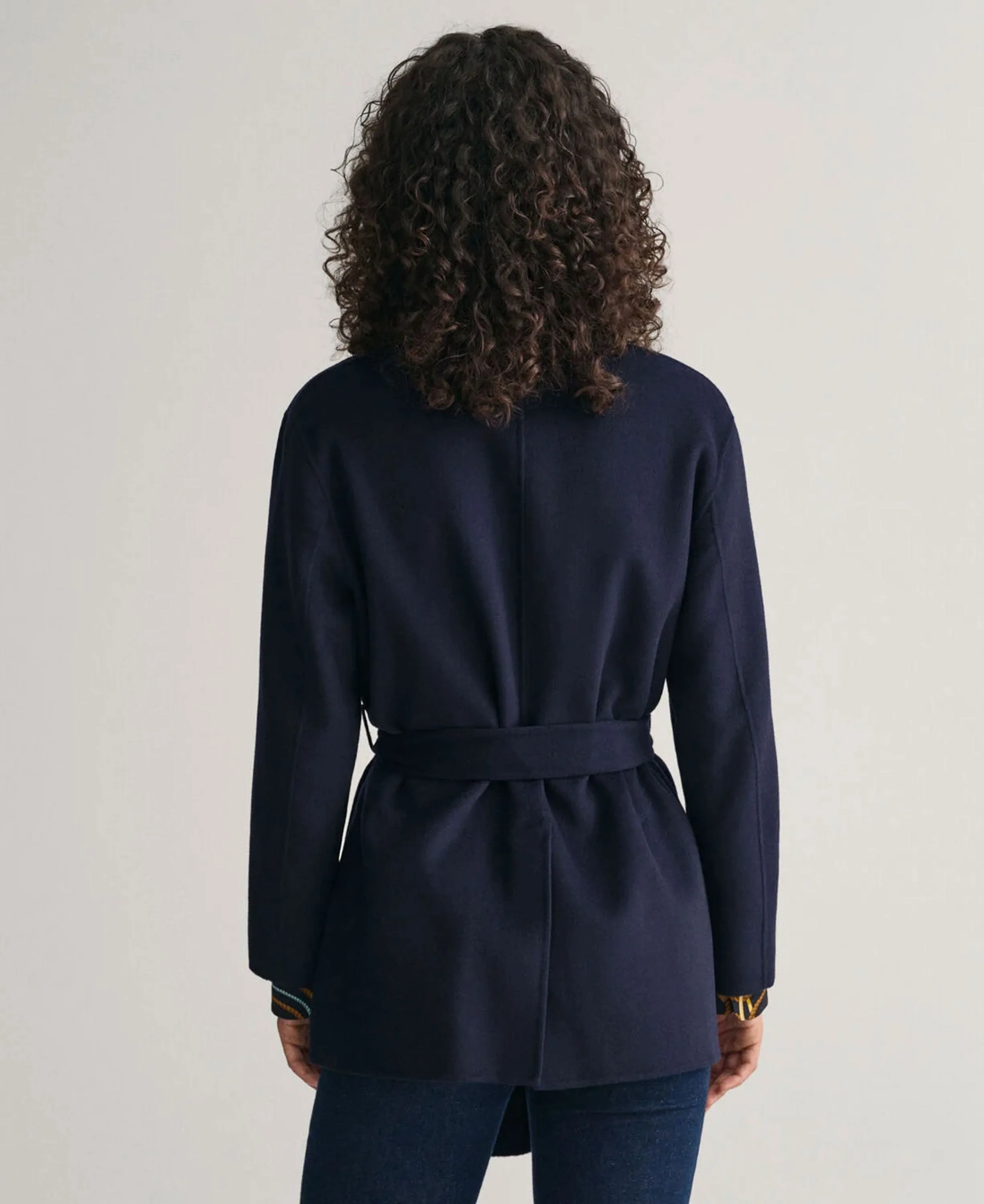 Handstitched Belted Blazer - Evening Blue