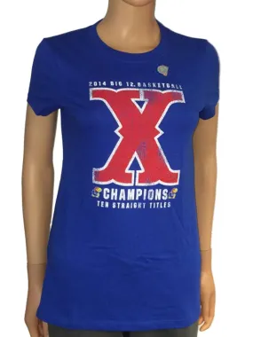 Kansas Jayhawks The Victory Womens Blue 2014 Big 12 Champs X Ten Titles T-Shirt