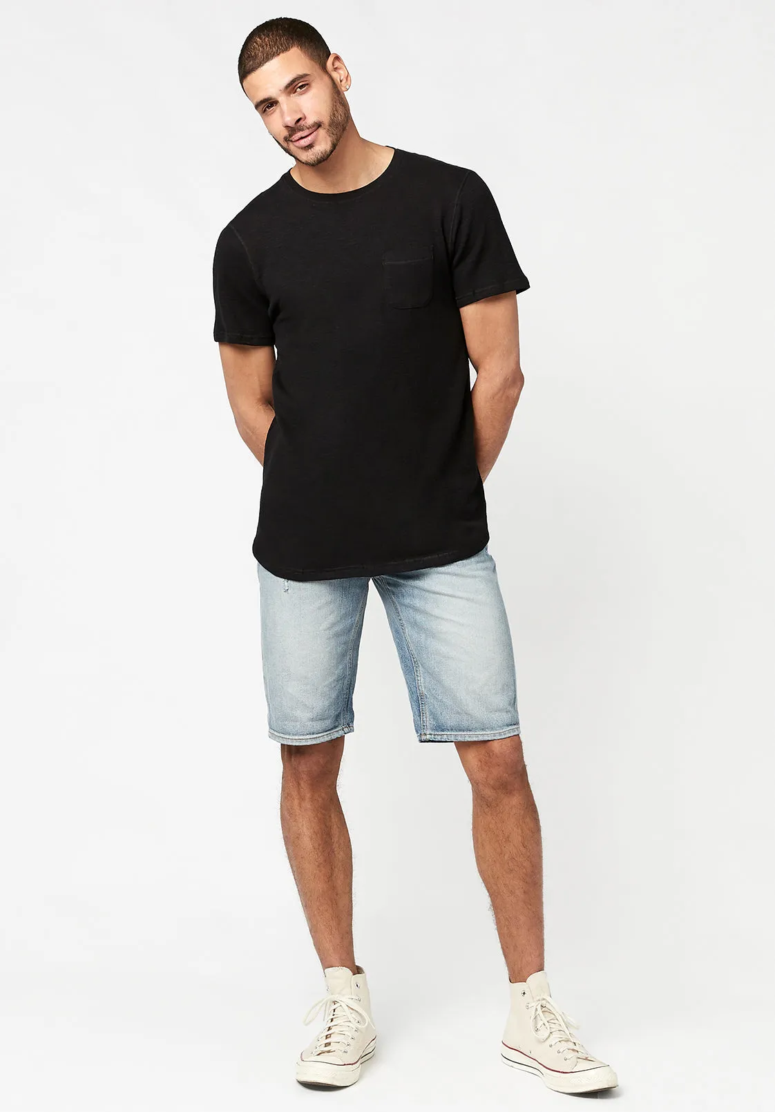Kisory Waffle Men's T-Shirt in Black - BM23481