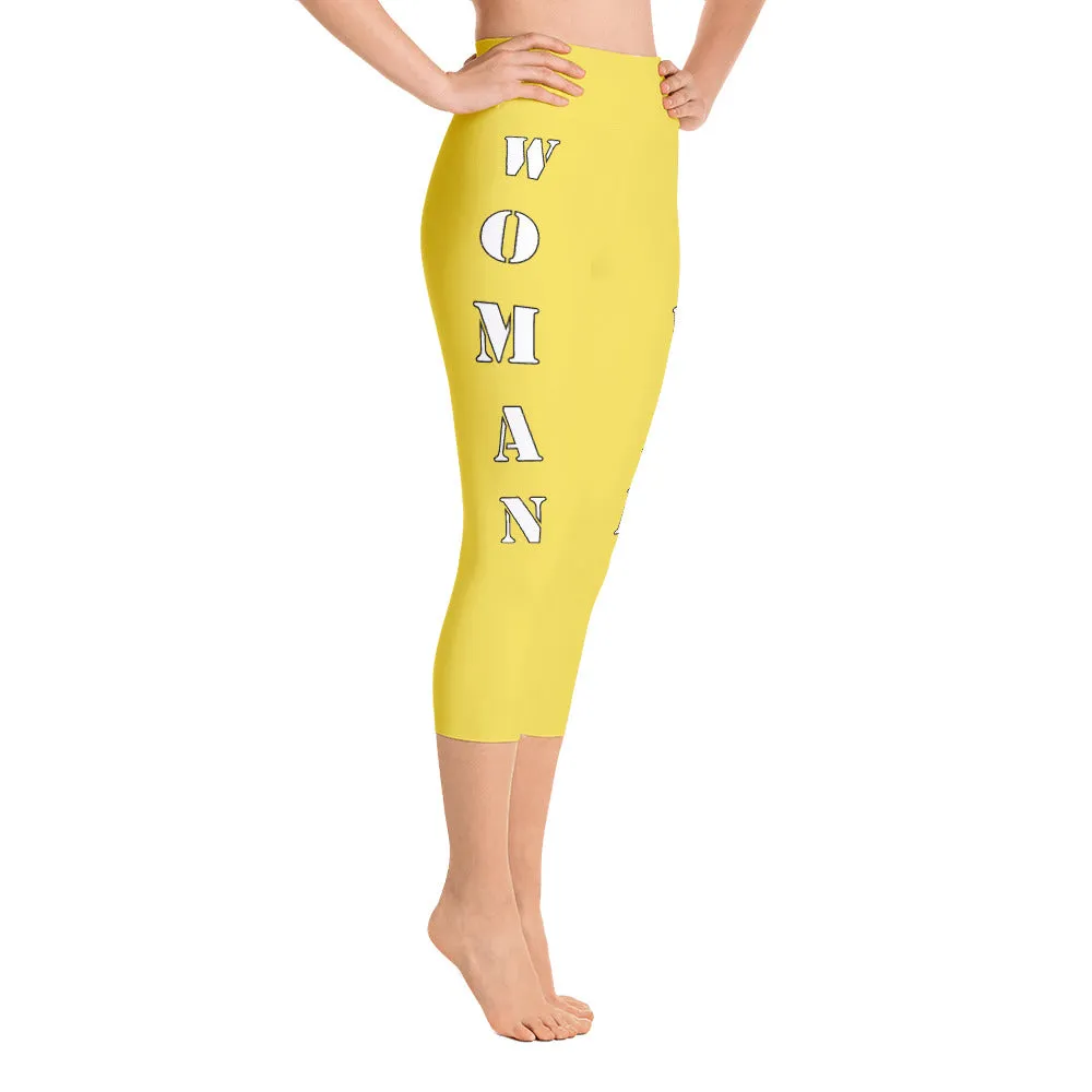 Our best viral leggings yellow woman power white letters
