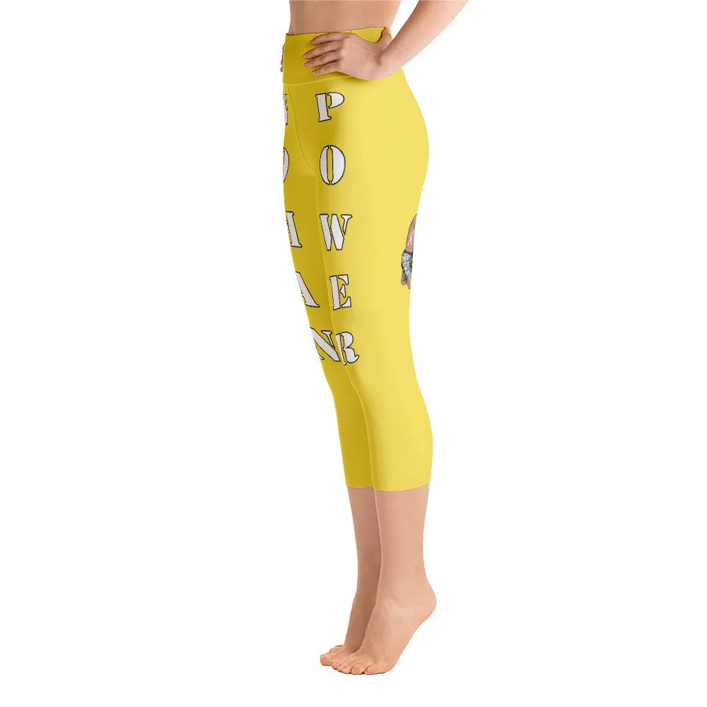 Our best viral leggings yellow woman power white letters