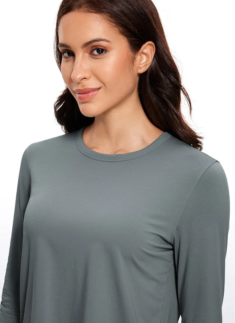 Pima Cotton Cropped Long Sleeve Classic Fit