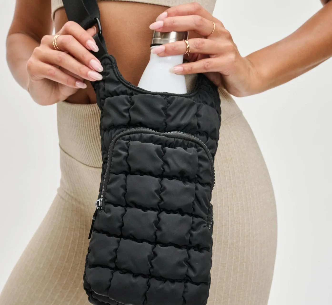 Quilted Puffer Water Bottle Crossbody