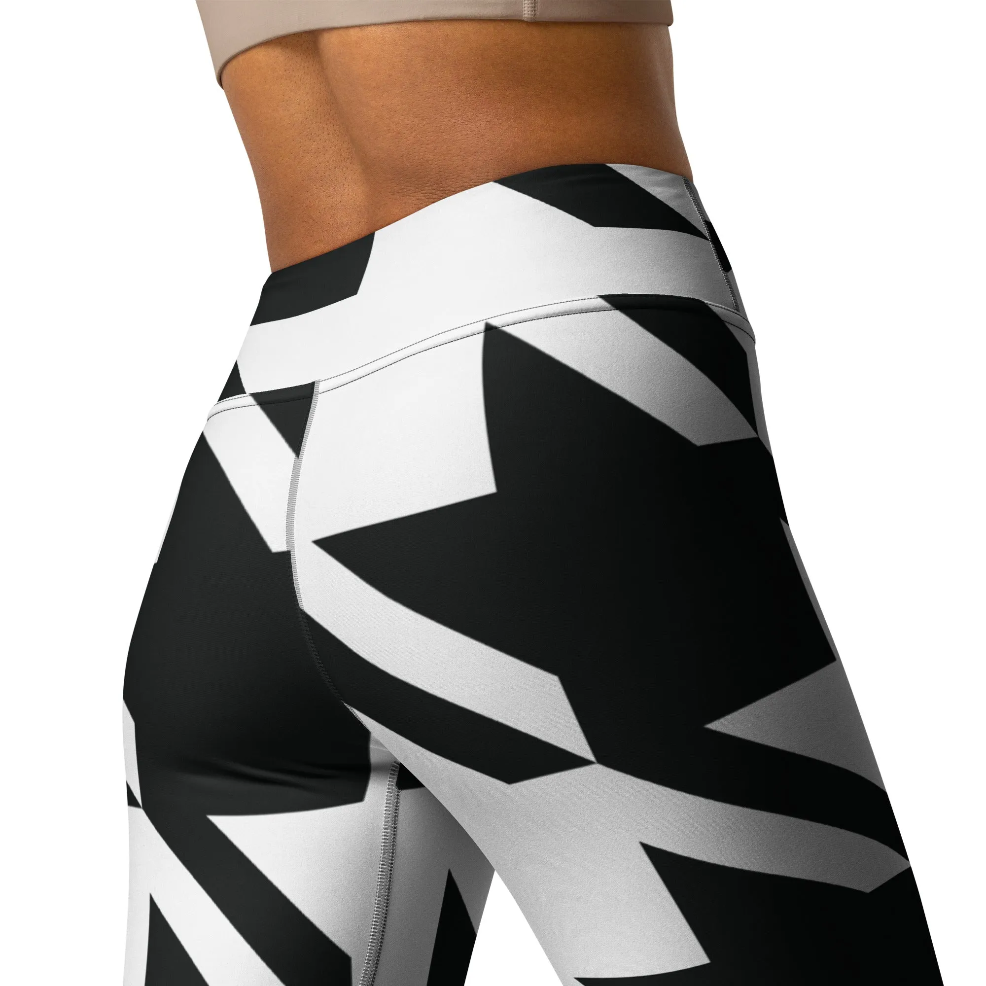 Womens High Waist Houndstooth Yoga Pants Leggings 001