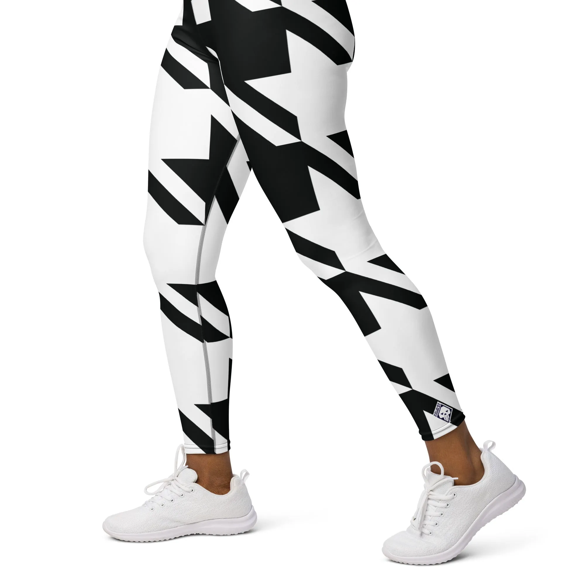 Womens High Waist Houndstooth Yoga Pants Leggings 001