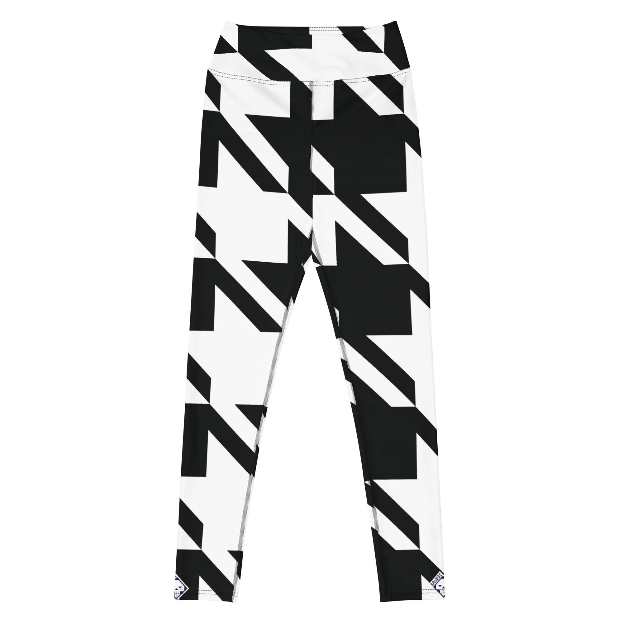Womens High Waist Houndstooth Yoga Pants Leggings 001